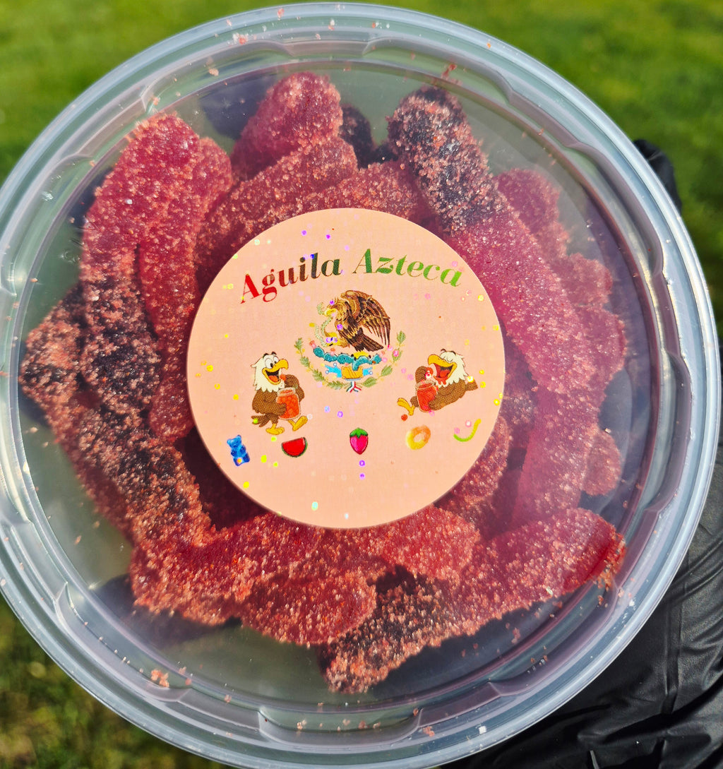 Gummy worms enchilados