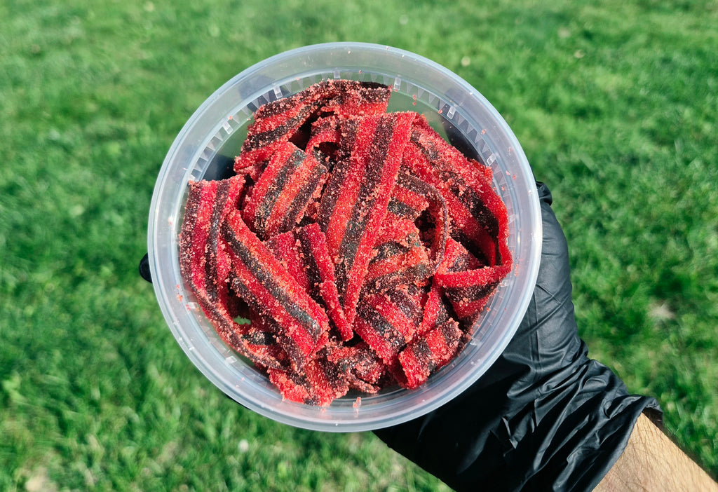 bundle chamoy candy  pine apple ,blue raspberry rings ,cherries and strawberry apple belts